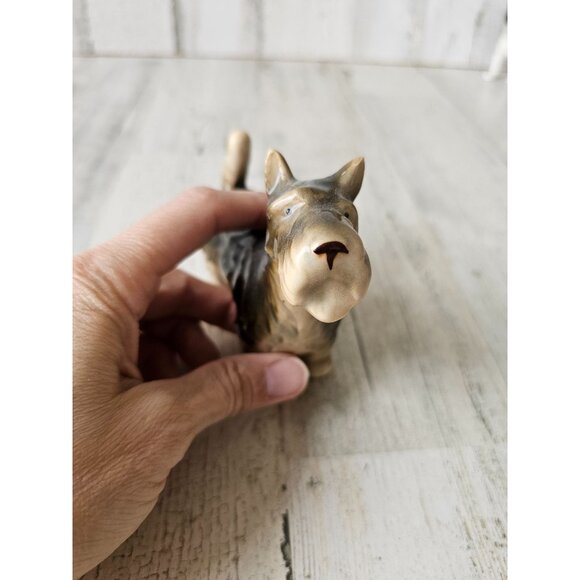 Vintage Schnauzer terrier porcelain statue figurine tan decor - Picture 6 of 9